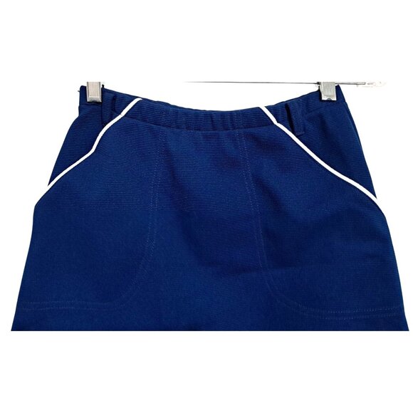 Vintage 60s Jantzen Tennis Skirt Women's Size 10 Navy Blue with White Piping Spo - Picture 3 of 7